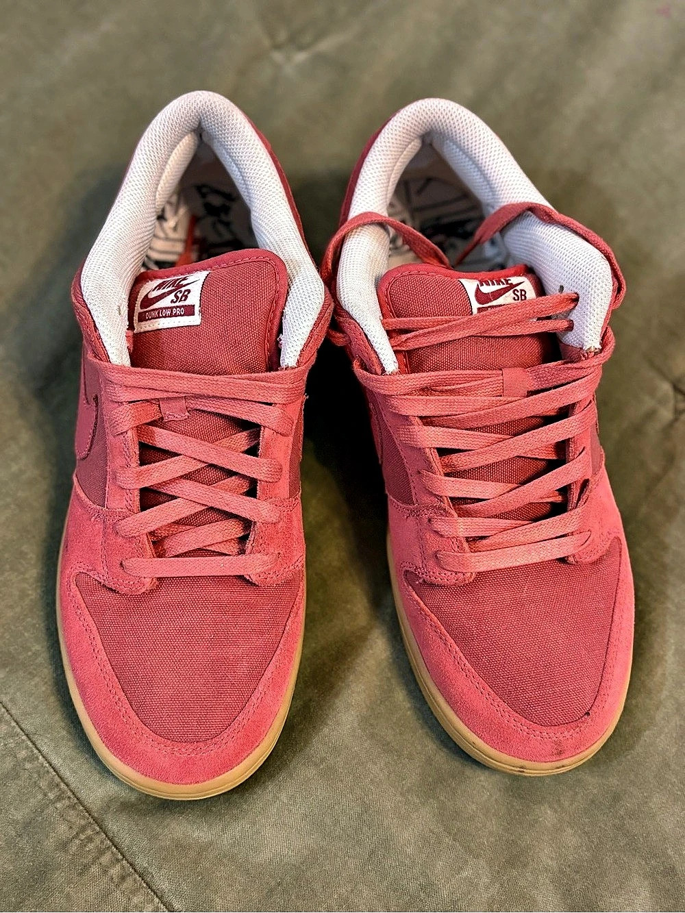 Nike SB Dunk Low Pro University Red Gum Sneakers in Pink